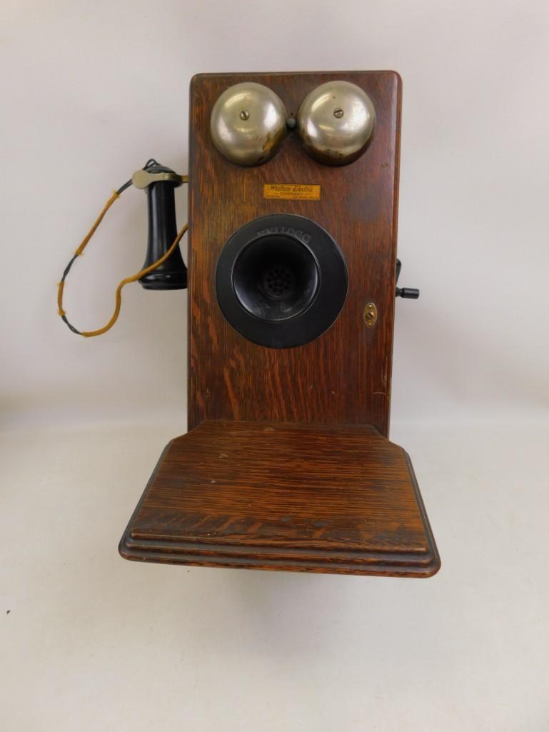 Antique Western Electric Oak Wall Telephone (1 of 10)