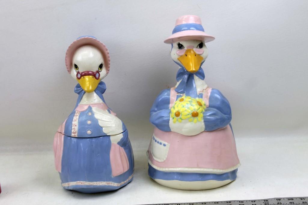 Lot of 2 Ceramic Geese Cookie Jars (1 of 6)
