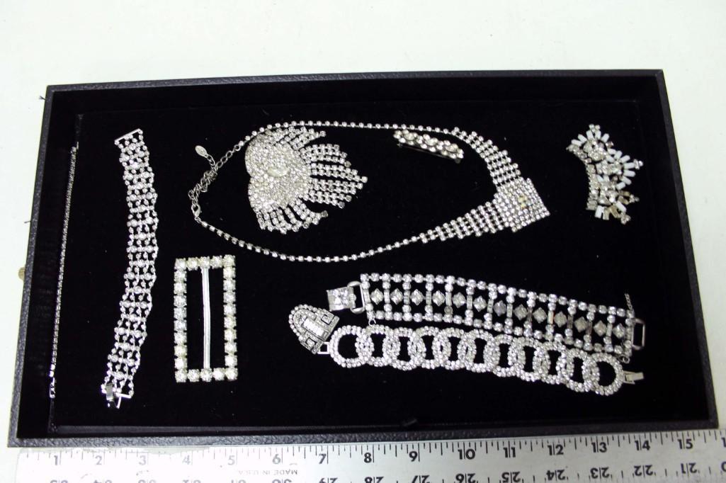 Lot of Rhinestone Jewelry incl Necklace , Bracelets , (1 of 3)
