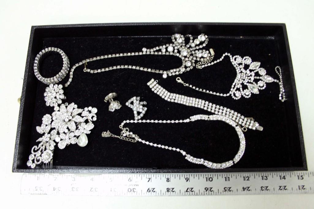 Lot of Rhinestone Jewelry incl Necklaces , Bracelets , (1 of 3)
