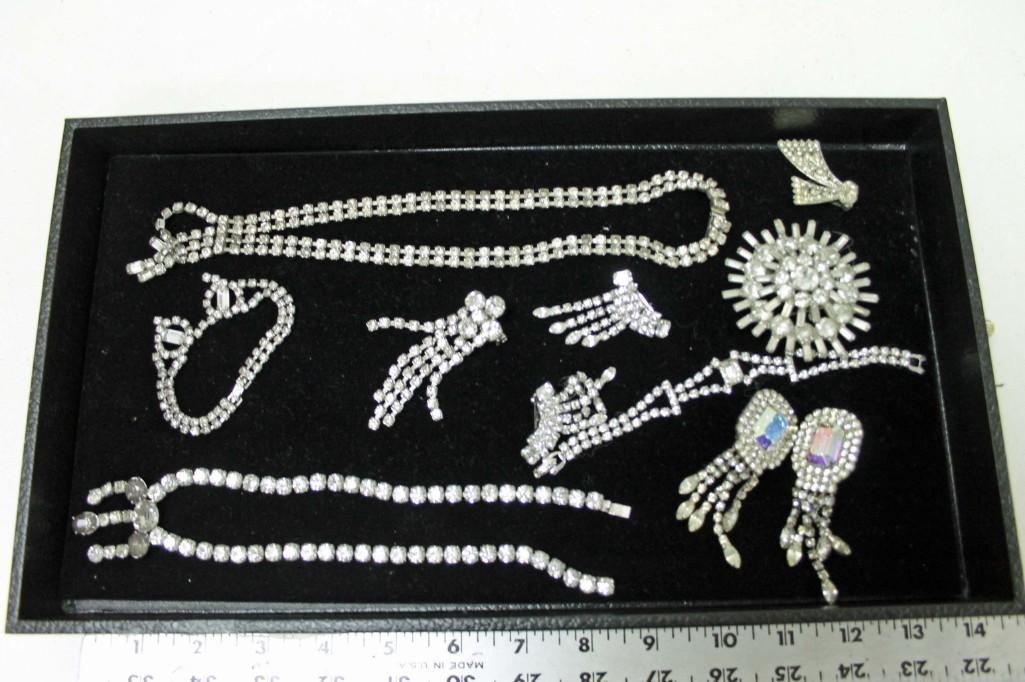 Lot of Rhinestone Jewelry incl Necklaces , Earrings , (1 of 3)