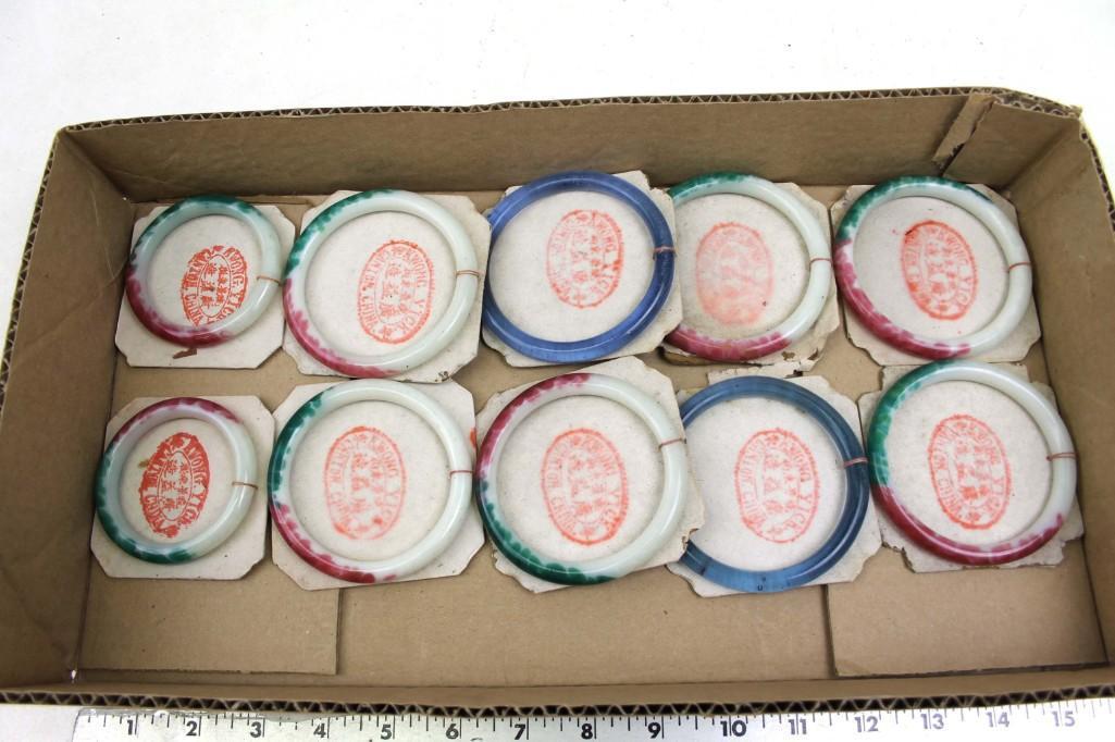 Lot of 10 Vintage Peking Glass Bangle Bracelets (1 of 3)