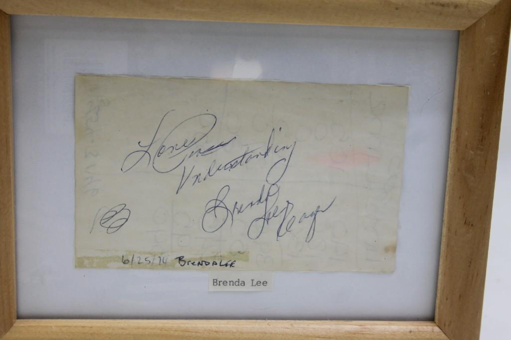 Framed Brenda Lee Autographed Sheet (1 of 3)