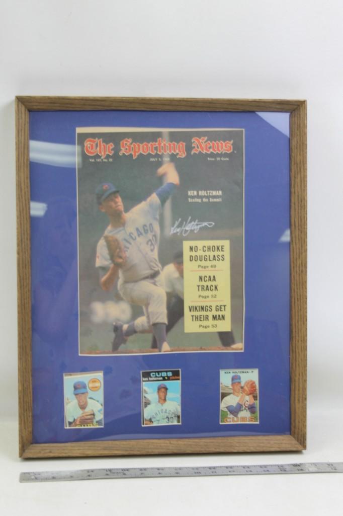 Framed Ken Holtzman Autographed Lot (1 of 4)