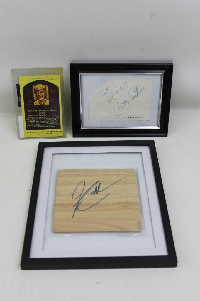 Autograph Lot Danny Sullivan Jim Calhoun, Jocko Conlan (1 of 5)