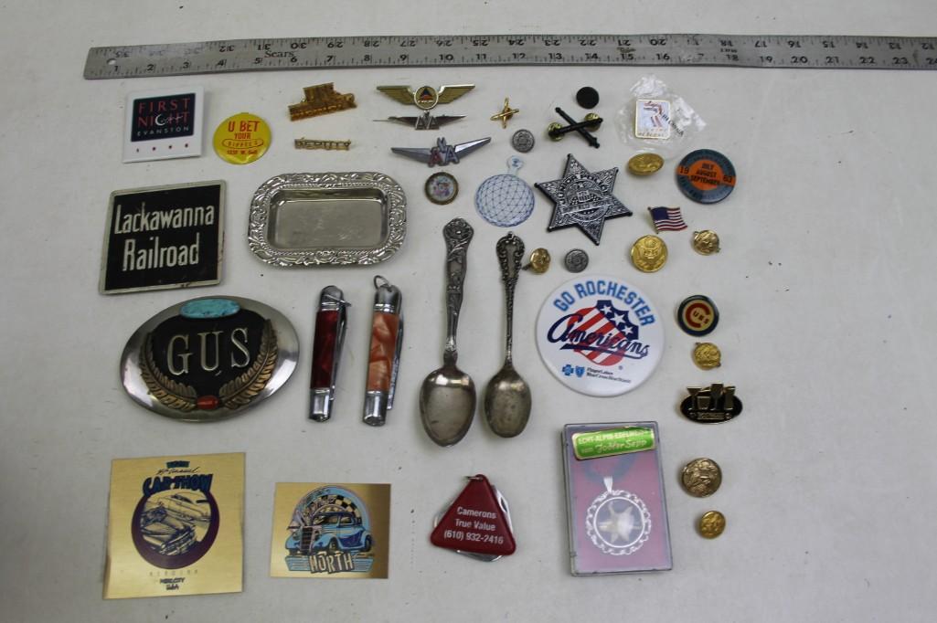 Misc Lot, Knives, Pins, Buttons, spoons, etc. (1 of 6)