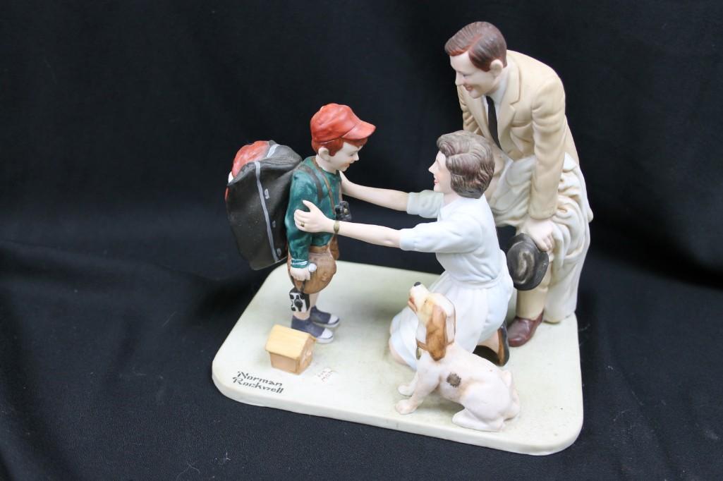 Danbury Mint Norman Rockwell Home From Camp Figurine: Danbury Mint Norman Rockwell Home From Camp Figurine
