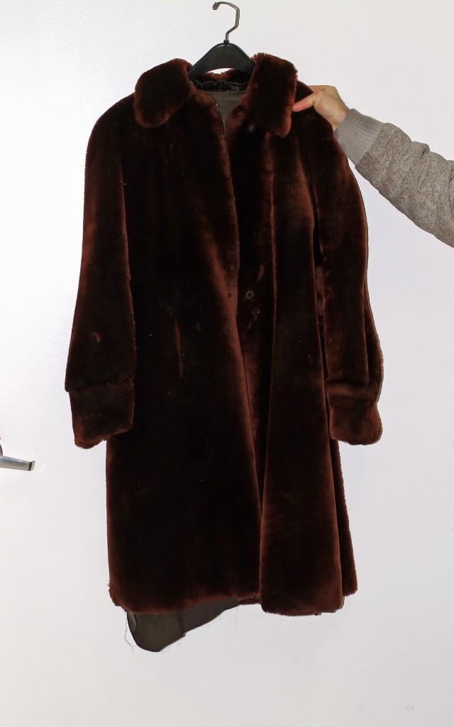 Vintage Brown Sheared Fur Coat Needs TLC (1 of 6)