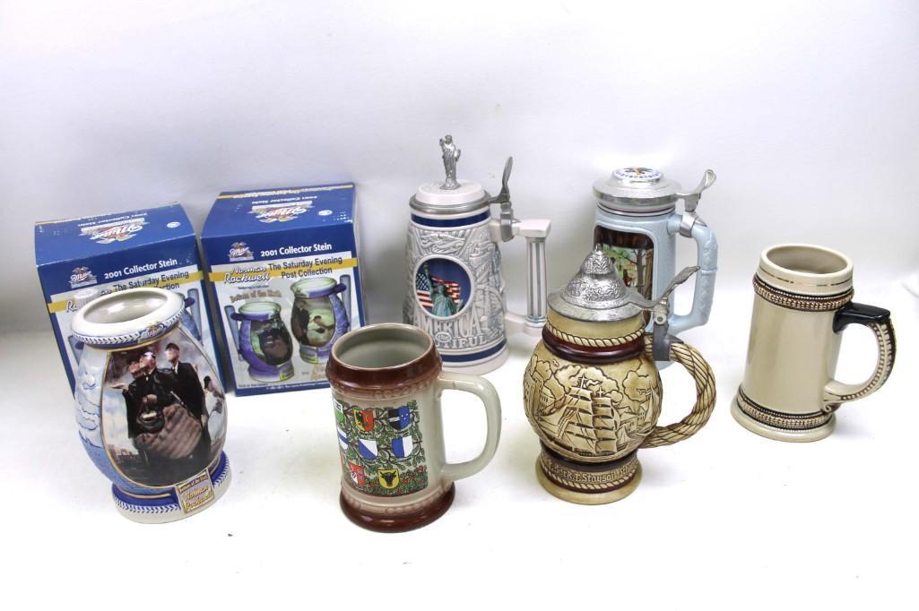 Lot of 6 Collectible Beer Steins (1 of 7)
