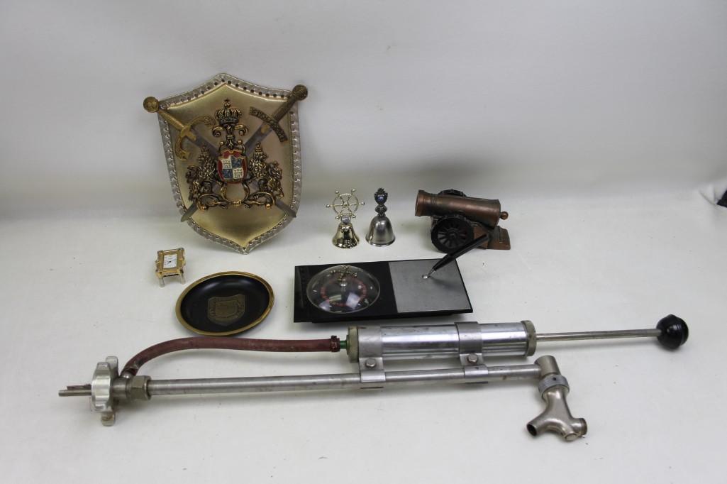 Misc Lot Mini Roulette Pen Holder, Keg Tap, Shield, Ash (1 of 6)