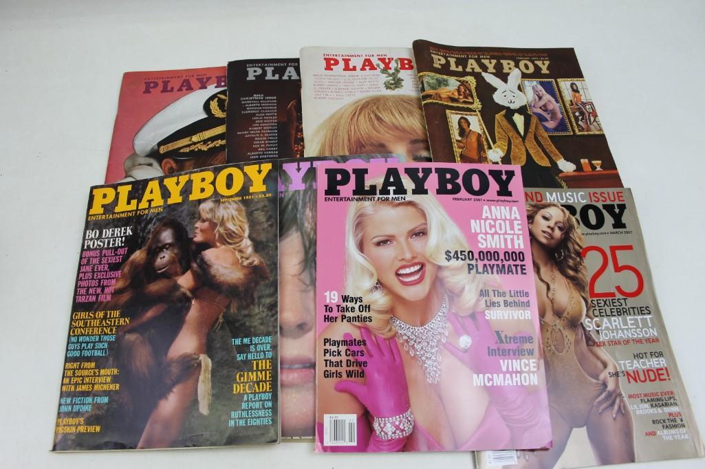 Lot of 8 Playboy Magazines spanning the decades (1 of 3)