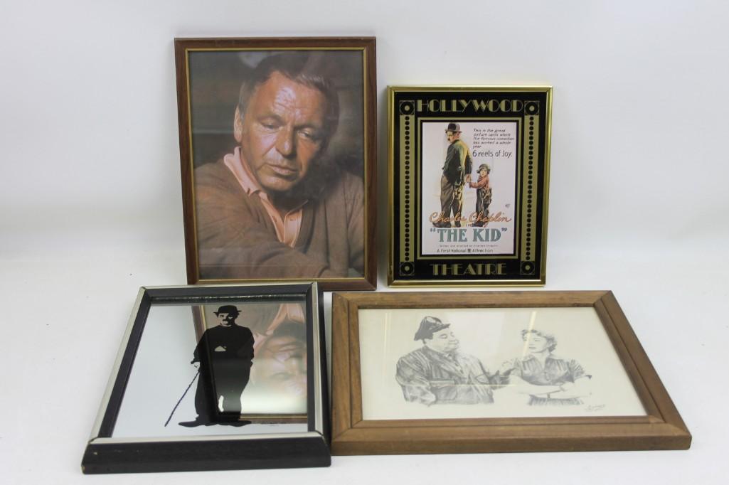 Lot of 4 framed pictures Charlie Chaplin, Frank (1 of 4)