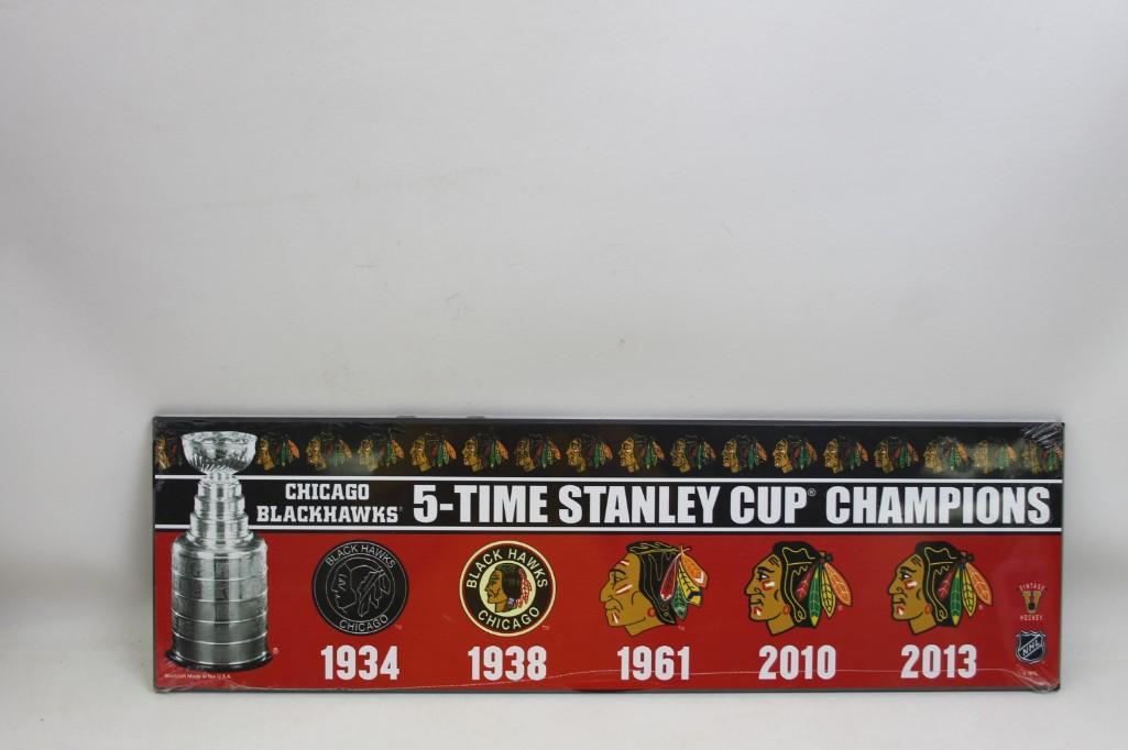 New Wooden Chicago Blackhawks Stanley Cup Champions (1 of 5)