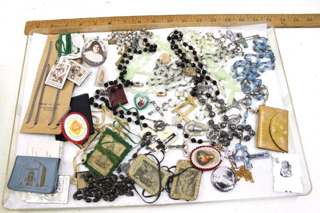 Lot of Vintage Rosaries and Religious Items (1 of 3)