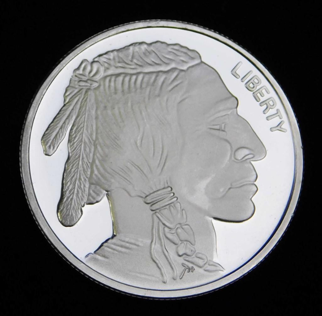 BU Indian Head Buffalo Silver Round 1 oz .999 Fine (1 of 2)