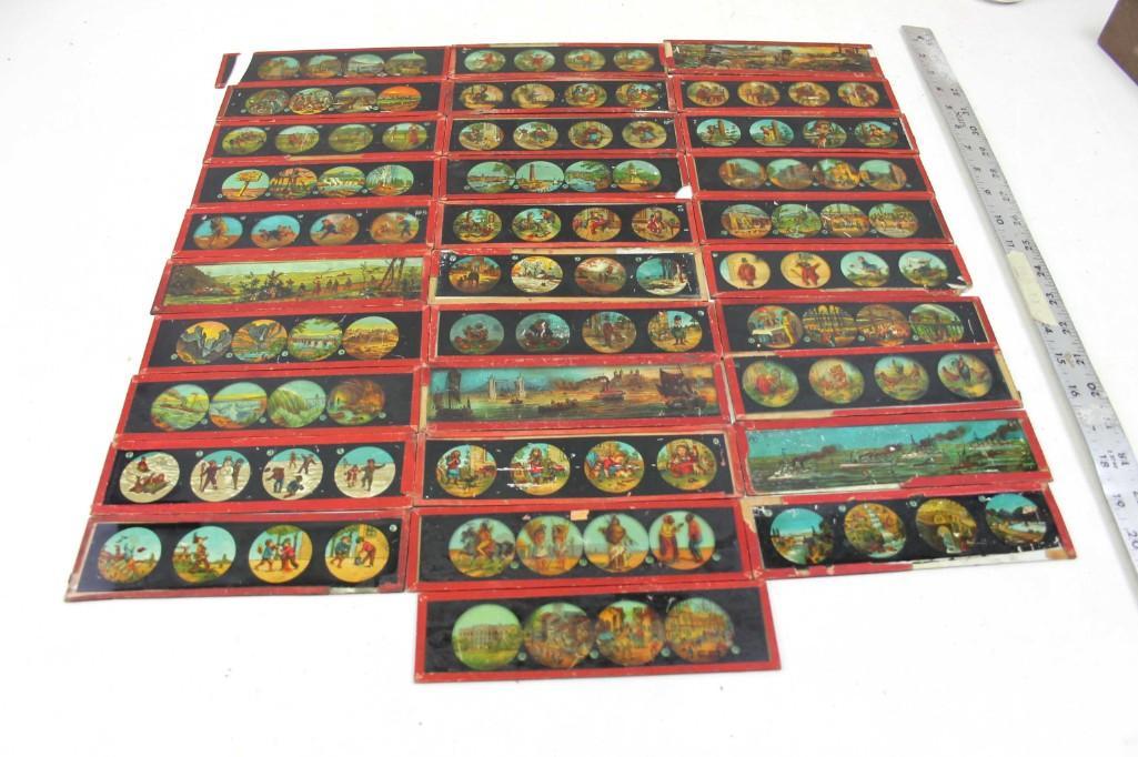 Lot of 31 Antique Magic Lantern Slides (1 of 9)