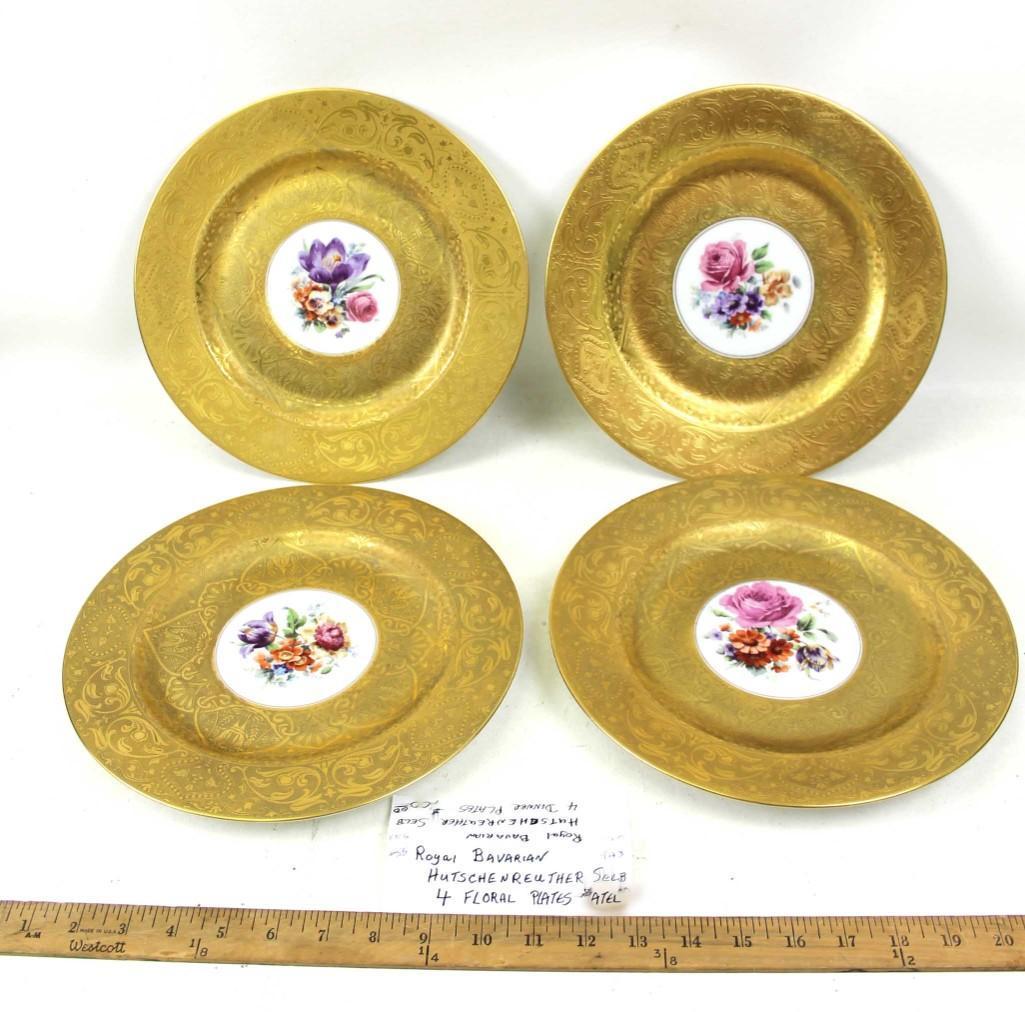4 Royal Bavarian Hutschenreuther Selb Plates with Gold (1 of 4)