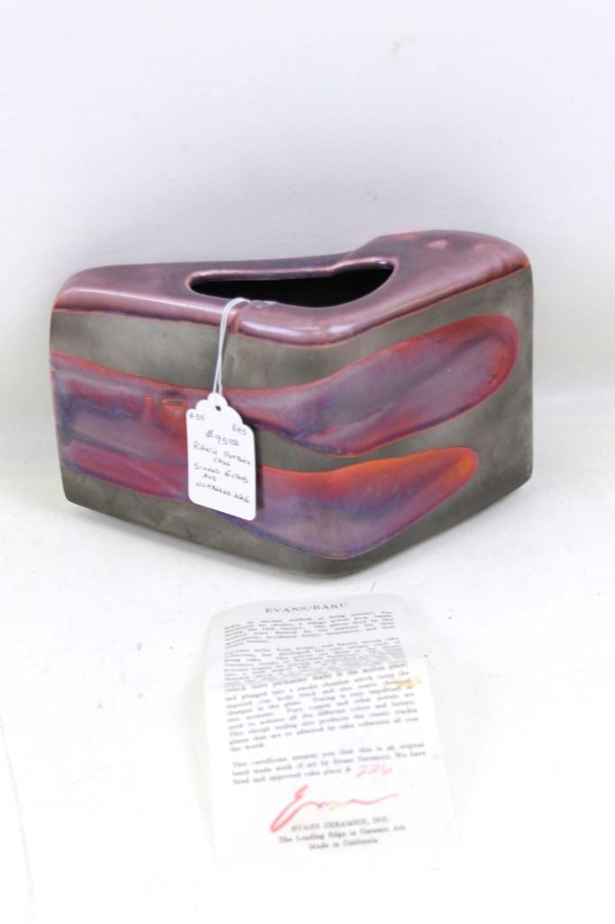 Raku Pottery Vase Signed Evans and Numbered 226 (1 of 7)