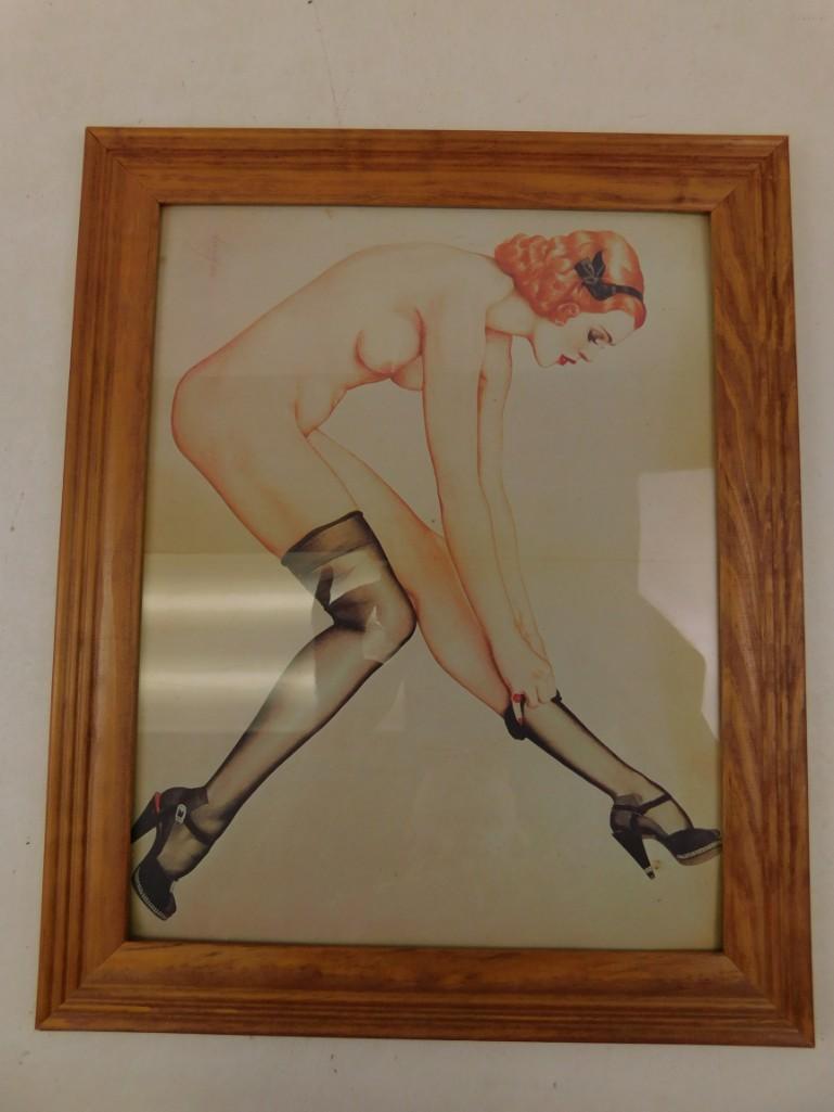 Vintage Large Framed Vargas Print (1 of 6)