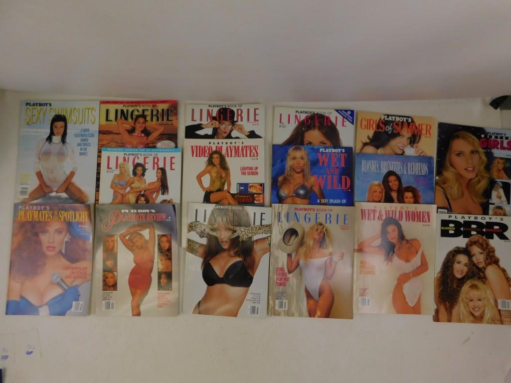 Lot of 16 Playboy Supplemental Magazines: Lot of 16 Playboy Supplemental Magazines Includes Sexy Swimsuits, Lingerie, Video Playmates, Wet and Wild, Girls of Summer, Blondes, Brunettes & Redheads, Winter Girls Wet & Wild Women, Playmate 