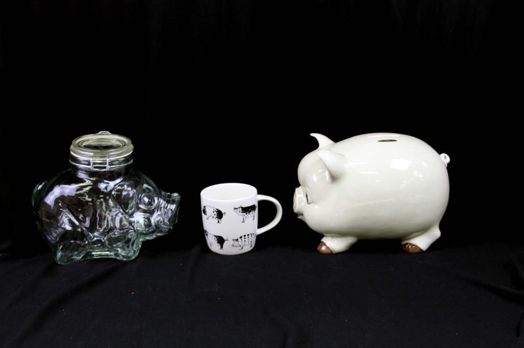 Pig Lot incl Bank , Mug , Jar (1 of 4)