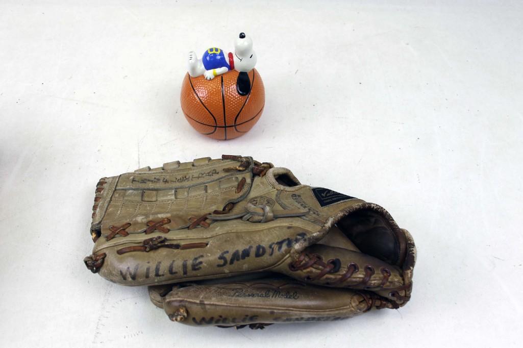 Ted Williams Sears Baseball Glove and a Snoopy (1 of 6)
