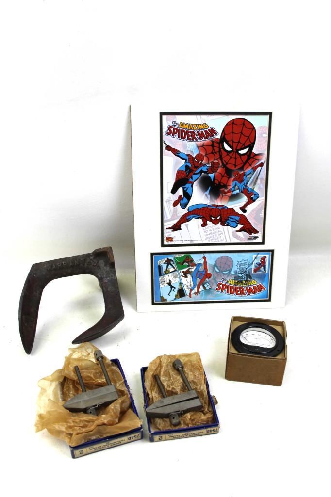Misc. Lot Spiderman Print, vintage Clamps, Vintage (1 of 9)