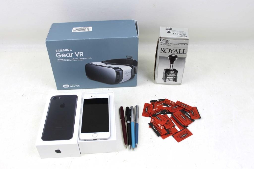 Misc. Lot Apple IPhone, Samsung VR, Ink Stamper, Razor (1 of 9)
