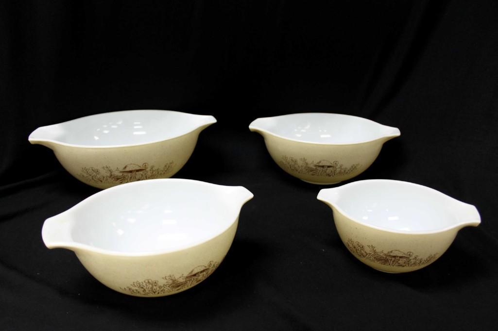 Set of 4 Vintage Pyrex Forest Fancies Cinderella Mixing: Set of 4 Vintage Pyrex Forest Fancies Cinderella Mixing Bowls or Batter Bowls