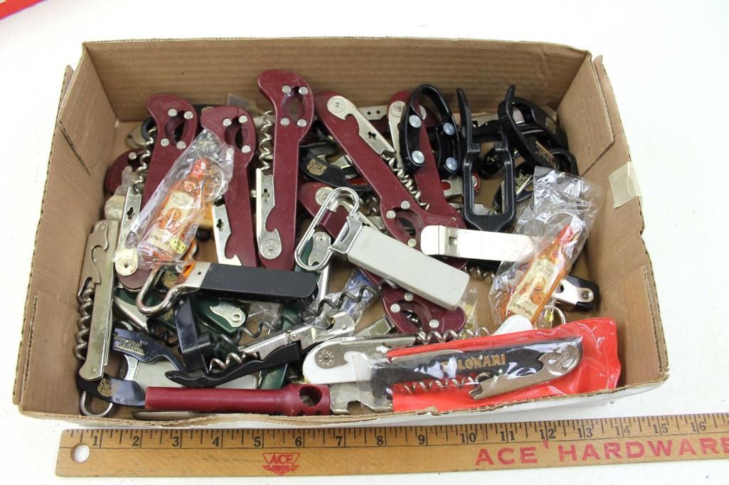 Large Lot of Bottle Openers and Cork Screws: Large Lot of Bottle Openers and Cork Screws