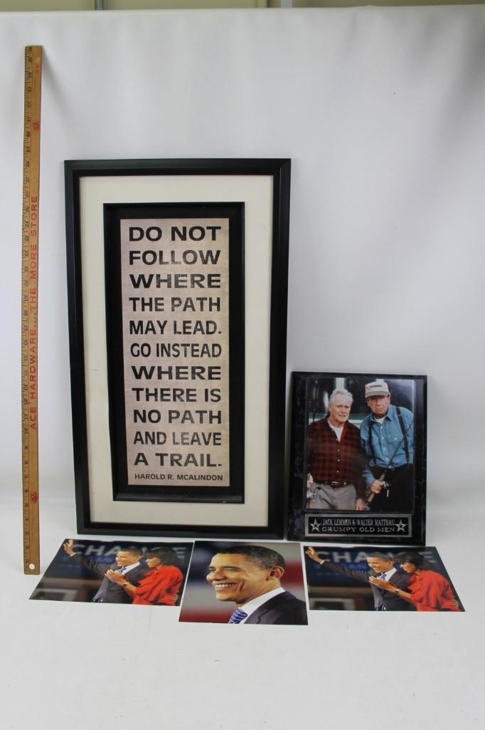 Grumpy Old Men Plaque, Obama Photos, Inspirational: Barack and Michelle Obama Photos, Inspirational Frame Jack Lemmon & Walter Matthau Grumpy Old Men Plaque â€œWhy don't you do the world a favor. Pull your bottom lip&n