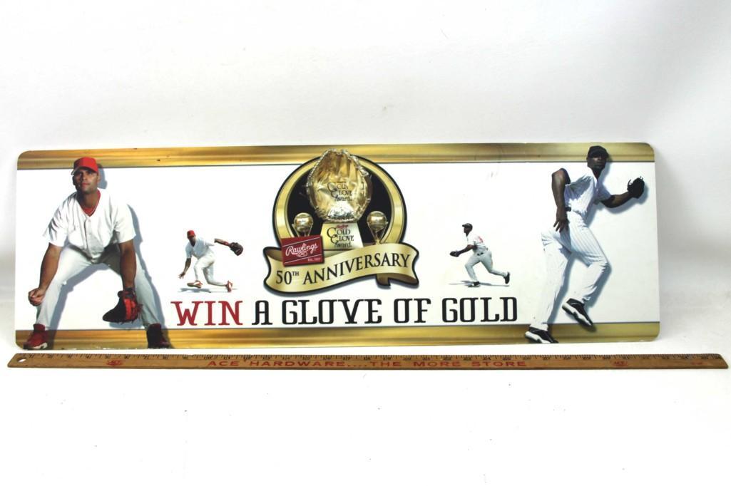 Rawlings 50th Anniversary Gold Glove Display: Vintage Rawlings 50th Anniversary Gold Glove Display