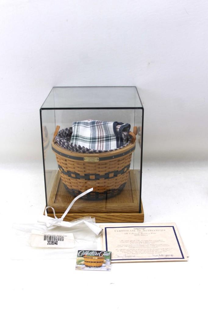 2002 Longaberger JW Collection Miniature Corn Basket: 2002 Longaberger JW Collection Miniature Corn Basket in an Acrylic Case
