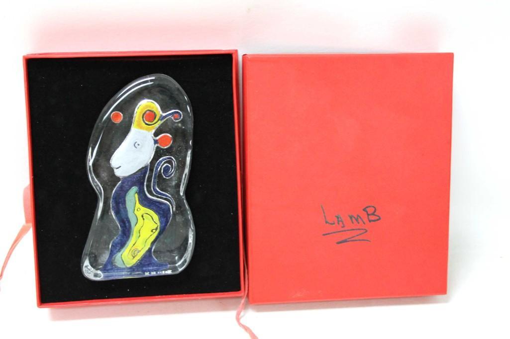 Artist Matt Lamb Spirit of the Sea Hand Painted Art: Artist Matt Lamb Spirit of the Sea Hand Painted Art Glass . Signed on the box
