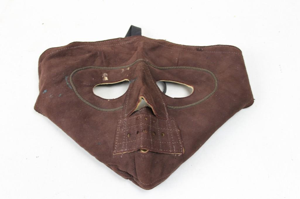 WW2 American Pilots Suede High Altitude Face Mask: World War 2 United States Pilot's Suede High Altitude Face Mask Kept the Pilot or Gunner from frost Bite. It's rare to find these