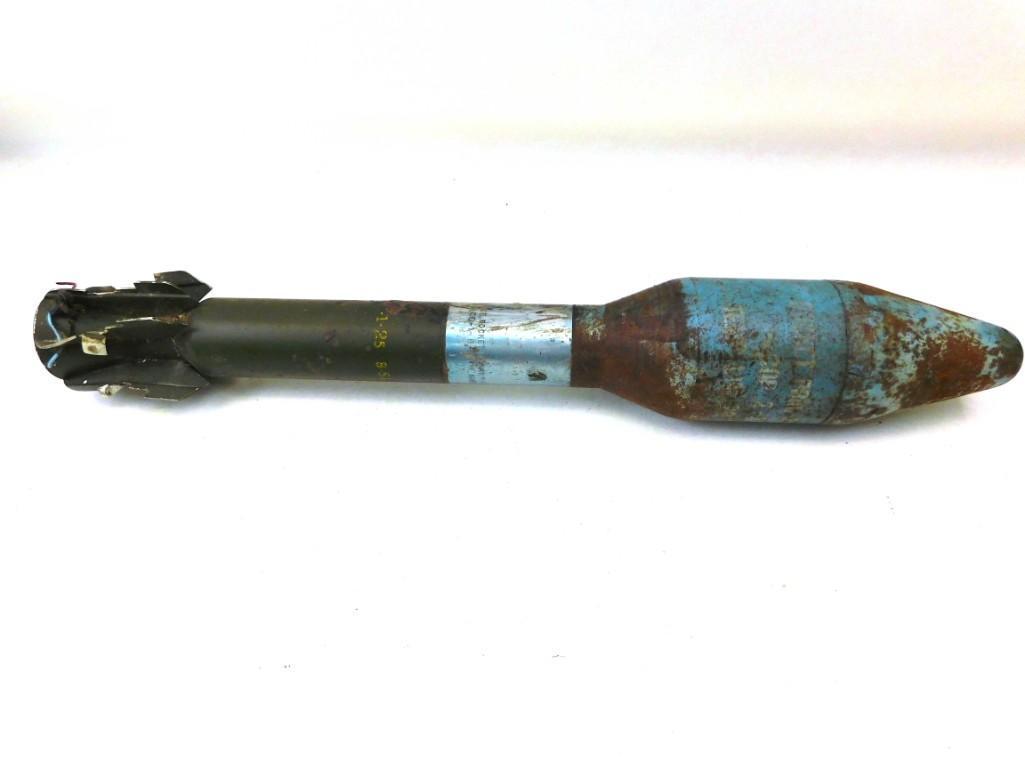 Korean War Rocket Dummy from 1951: Korean War Rocket Dummy from 1951 The engraving says "Fuze Rocket Dummy M-405 ILCO - 1- 8 - PR 1951 Writing on the blue part says "Rocket Prag 3.5-HV M29A2 COP 2 - 33 9 - 51 TEMP LIM 20 F - 
