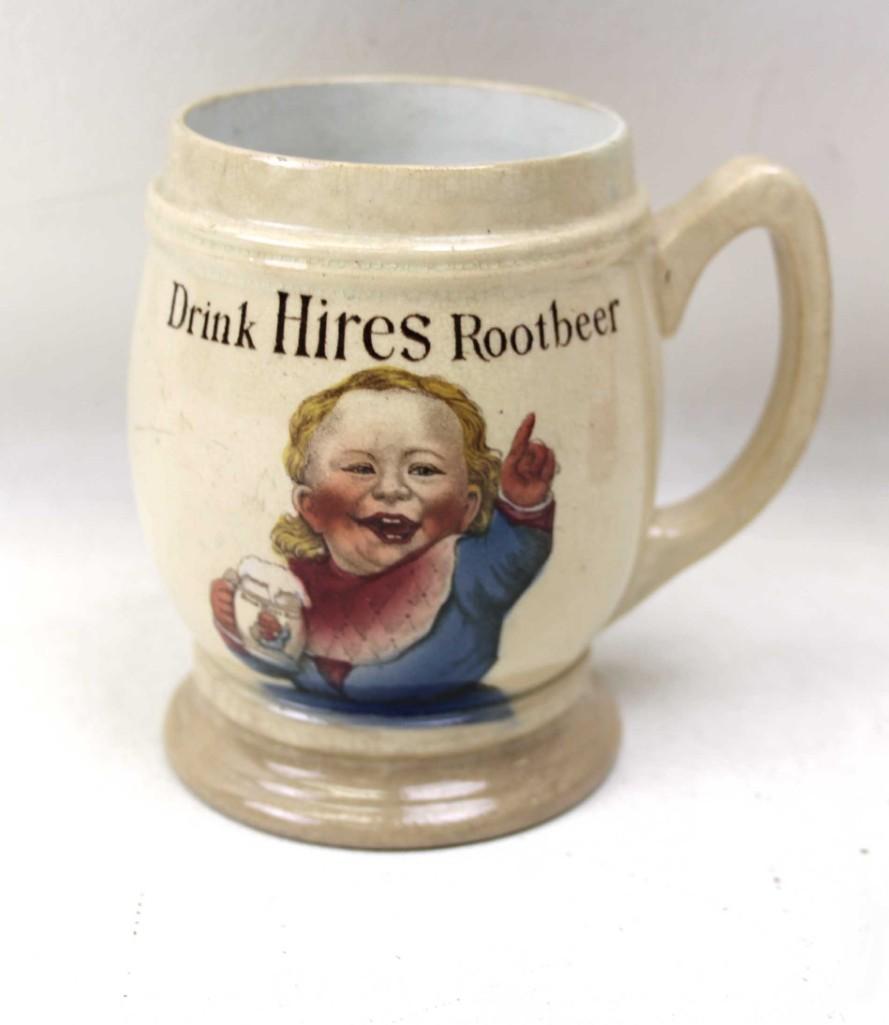 Antique Drink Hires Root Beer Stoneware Mug Stein: Antique Drink Hires Root Beer Stoneware Mug Stein Villeroy & Boch Mettlach Soda Pop 1900's