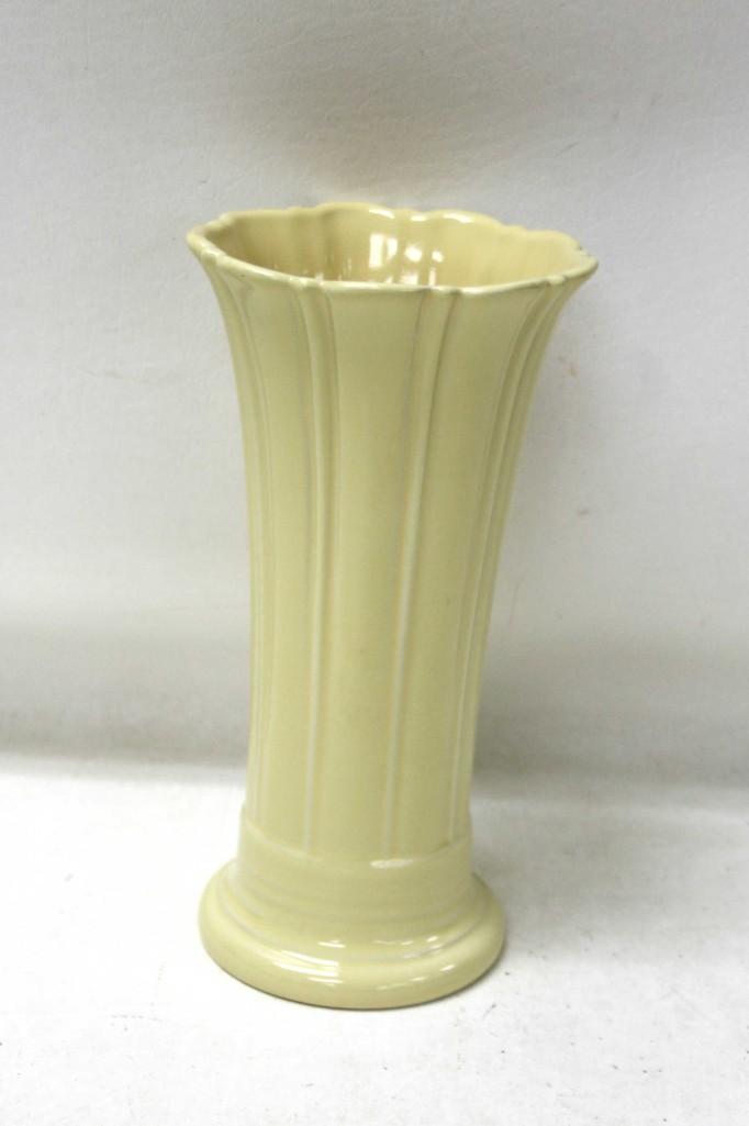Fiestaware Yellow Fluted Vase Fiesta Ware: Fiestaware Yellow Fluted Vase Fiesta Ware