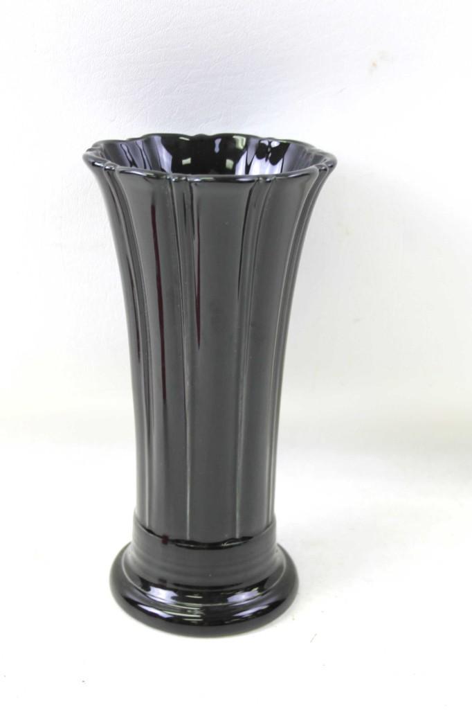 Fiestaware Black Fluted Vase Fiesta Ware: Fiestaware Black Fluted Vase Fiesta Ware