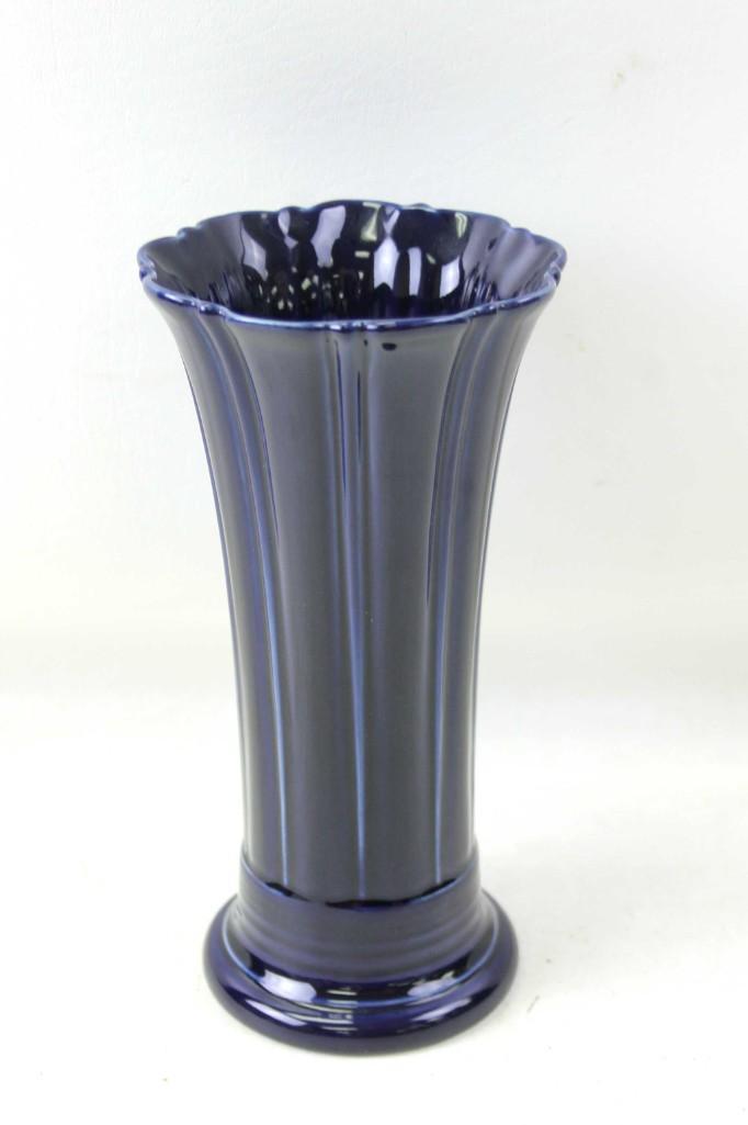 Fiestaware Dark Blue Fluted Vase Fiesta Ware: Fiestaware Dark Blue Fluted Vase Fiesta Ware