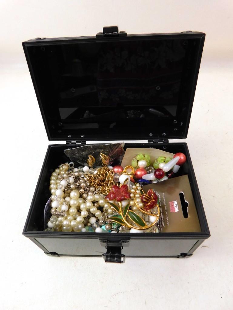 Jewelry Box Filled with Costume Jewelry: Jewelry Box Filled with Costume Jewelry