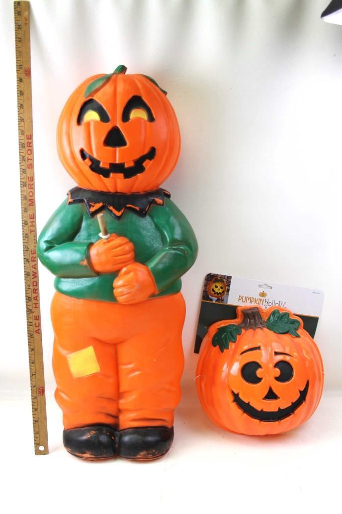 Halloween Blow Mold Pumpkin Head Scarecrow and a (1 of 3)