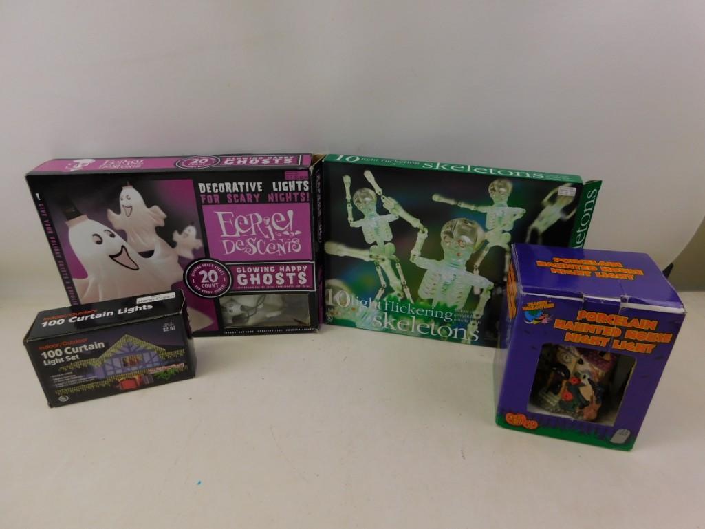 Lot of Halloween Decorations - Light Sets with Ghosts, (1 of 4)
