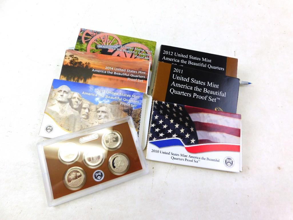 Run of 6 US Mint America the Beautiful Quarters Proof (1 of 3)