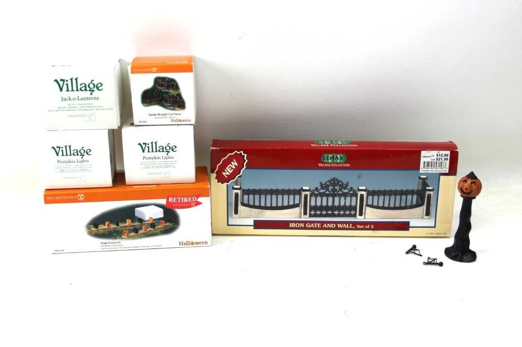 Lot of Dept 56 Halloween Decor Plus a Set of Lemax Iron (1 of 4)