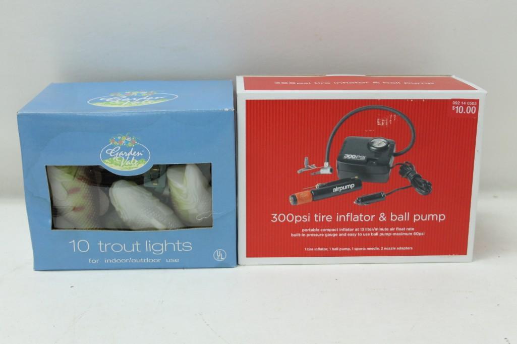 10 Trout Fish Lights and an electric car air pump (1 of 3)