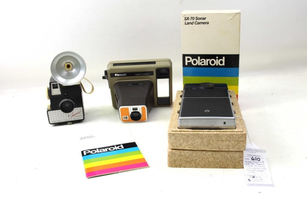 Lot of 3 Vintage Cameras incl Polaroid SX-70 Sonar Land (1 of 5)