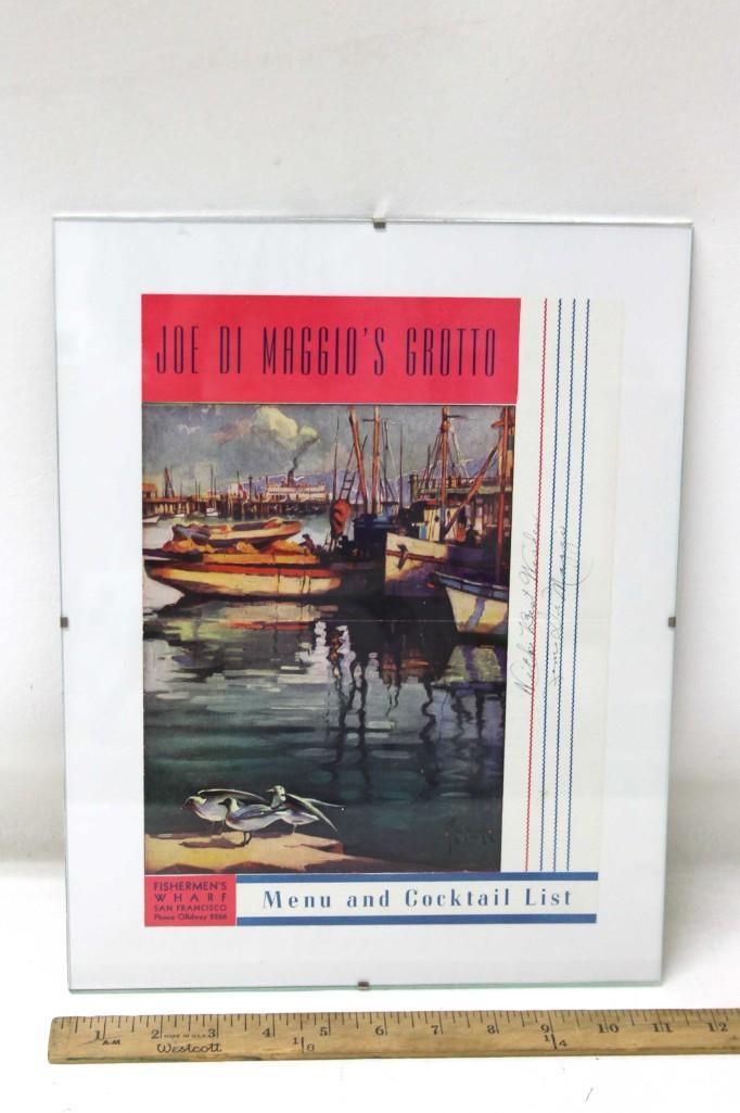Joe DiMaggio's Grotto Menu Signed by Dom DiMaggio NO CO: Joe DiMaggio's Grotto Menu Signed by Dom DiMaggio NO COA