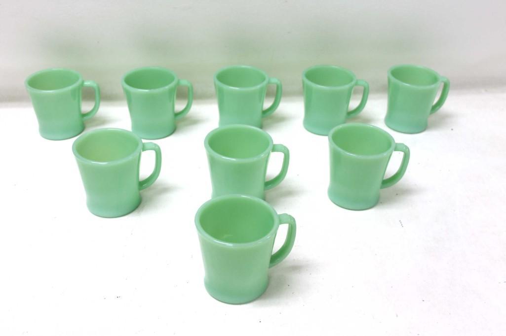Lot of 9 Fire King Jadeite Mugs Green Vintage (1 of 4)