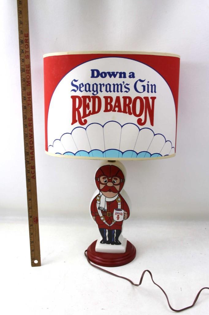 Vintage Seagram's Gin Red Baron Advertising Lamp (1 of 5)